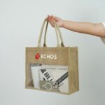 กระเป๋าผ้ากระสอบเจาะช่องใส PVC - Image 2