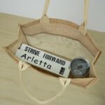 กระเป๋าผ้ากระสอบเจาะช่องใส PVC - Image 8